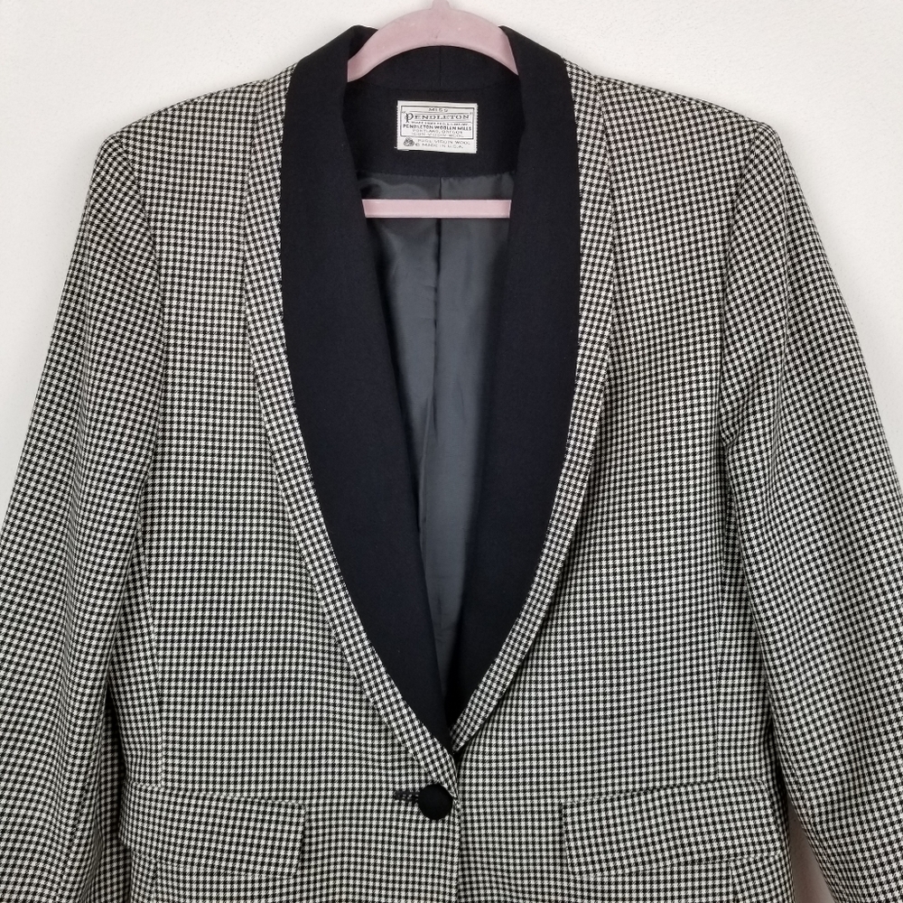 Pendleton Size 14 Virgin Wool Checked Blazer - image 3